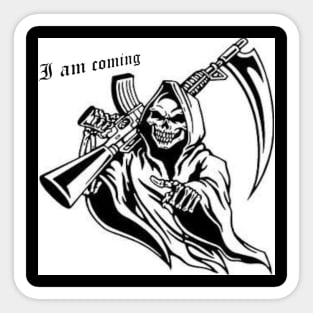 A ghost with gun [i am cuming] Sticker